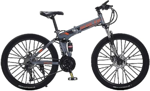 GRSMIS マウンテンバイク 折りたたみ可能 MTB 24/26インチ 21/24段変速 適用身長160cm以上 折りたたみマウンテンバイクデュアルショックアブソーバーとデュアルディスクブレーキ 軽量化高炭素鋼 大人子供用 通学通勤 サイクリング 街乗り