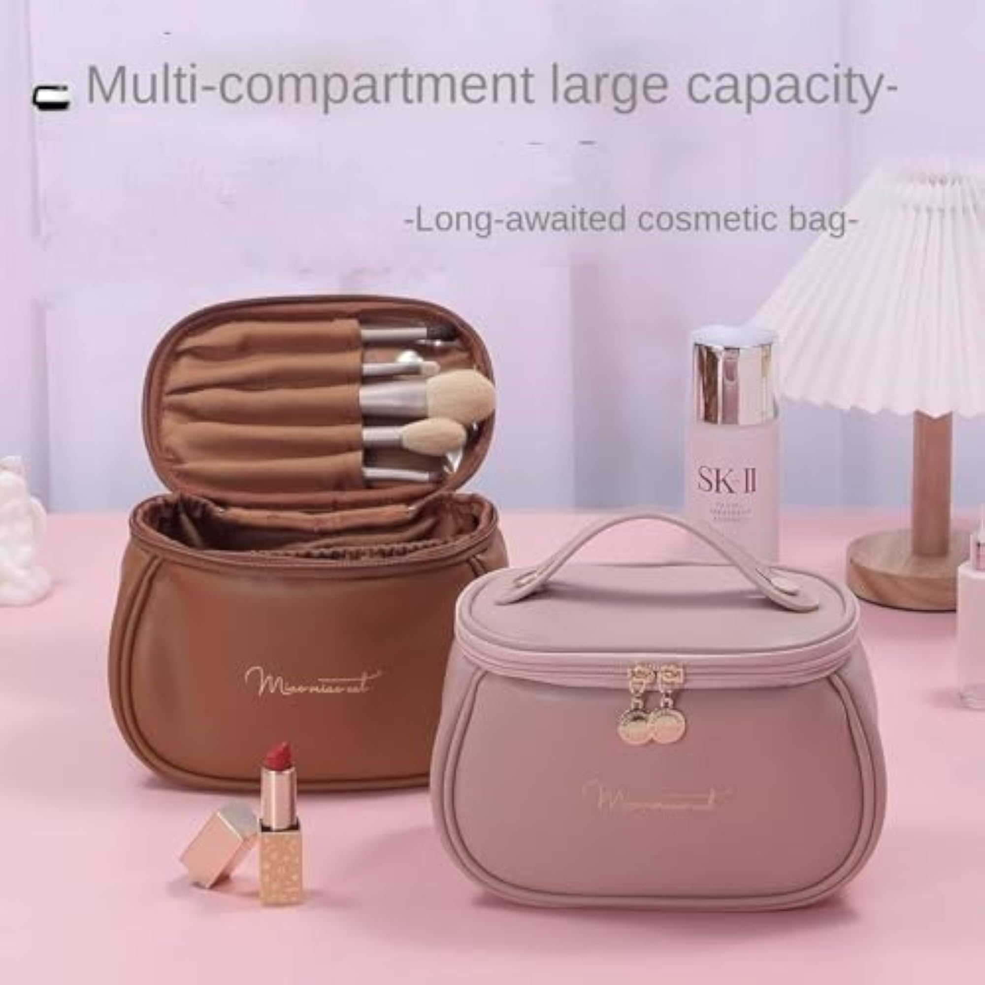 Large Capacity Women's Makeup Travel Bag Portable Organizer Pouch