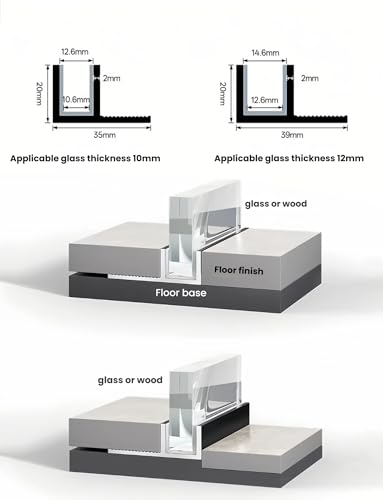 Abrazadera de cristal impermeable con perfil de aluminio antioxidante 3