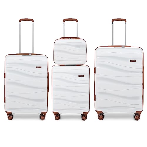 KONO Set di 4 Valigie Rigida 35,5/56/65/75cm Polipropilene Valigia Trolley con TSA Lucchetto e 4...