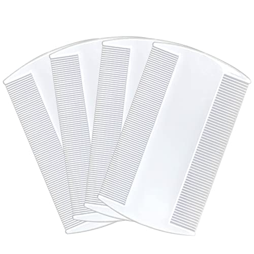 FTONOM5 4PCS Lice Comb for Lice Removal Head Lice Combs for Kids Durable Double Sided Nit Detection for Kids Adults and Pets Adults White