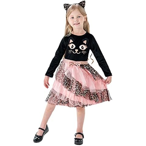 Wizland Cute Cat Costume for girls,Girls Cat Dress for Halloween,Dress Up Party Toddler 2-3 Cover