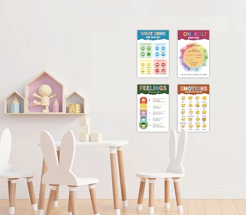 4 Pcs The Zone of Self-Regulation Posters Feelings Chart for Kids by Generic - Used condition - Image 3