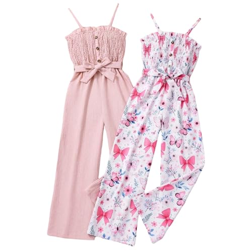 Combinaison 2 pièces fleurie à boutons pour tout-petits et enfants en été