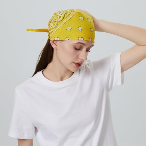 image for combocube 12 Pack(one dozen) Multi-Purpose novelty Yellow Cotton Paisl