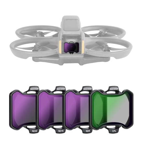 NEEWER CPL + ND Filter Set Compatible with DJI Avata 2 Only 4 Pack Multicoated HD Neutral Density (ND8/16/32) Circular Polarizer Polarizing Lens Filter Drone Accessories Works with Gimbal Protector
