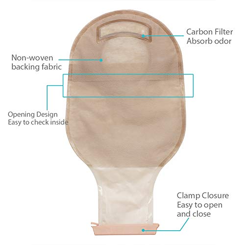 Lotfancy Colostomy Bags, 10Pcs Two-Piece Drainable Pouches With Clamp Closure For Colonoscopy Ostomy Stoma Care (No Skin Barriers), Ileostomy Supplies #TOP1
