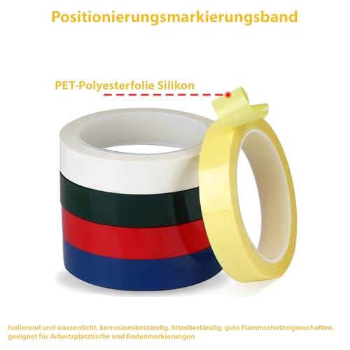 SANTUO 6 Rollen Klebestreifen Bunt, Whiteboard Klebeband 3mm, Farbiges Klebeband für Whiteboard, Schule, Büro und Zuhause, Selbstklebendes Chart Tape für Modellbau und Kreativprojekte