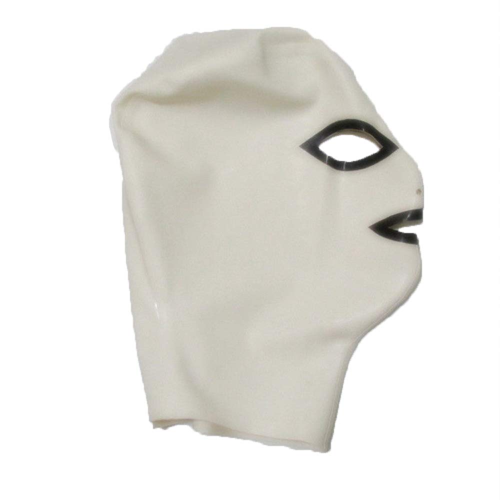 Máscara con cabeza de goma de látex 100% puro diseñada en talla M color blanco 6