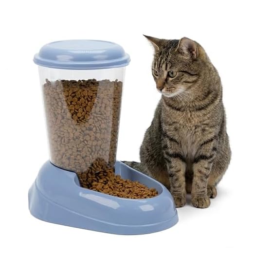 Ferplast Distributore Cibo Secco per Cani e Gatti 3 Litri Zenith Pratica Mangiatoia Dispenser, Serbatoio Trasparente con Coperchio, Fondo Antiscivolo, 20,2 X 29,2 X 28,8 cm Blu