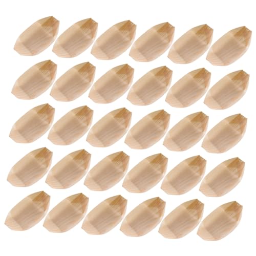 HOLIDYOYO 50pcs Sushi Kayak Decorative Sushi Holder Sushi Dish Sushi Shark Plate Sushi Serving Boat Sushi Boat Plate Sushi Take Out Trays Sushi Display Plates Sushi Platter Snack Tray Wood