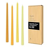 Viyffo Taper Candles - Juego de 4 velas cónicas de 12 pulgadas, serie de colores naturales
