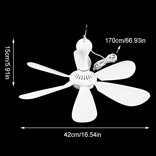 Vizgiz Small Usb Ceiling Fan Dc 5V Hanging Fans For Power Bank Indoor Outdoor Rv Bed Room Desk Boat Coop Travel Tent Canopy Cubicle Little Mini Portable 6 Detachable Blades Air Cooler Circulator #TOP6