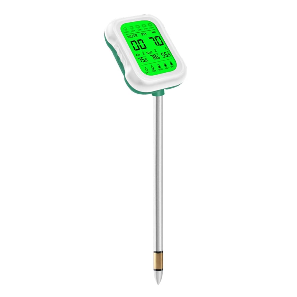 Littimoon 7 In1 Soil PH Meter Rotatable Backlit Display Nutrient Analyzer Moisture Sensor for Gardening Hydroponics Planting