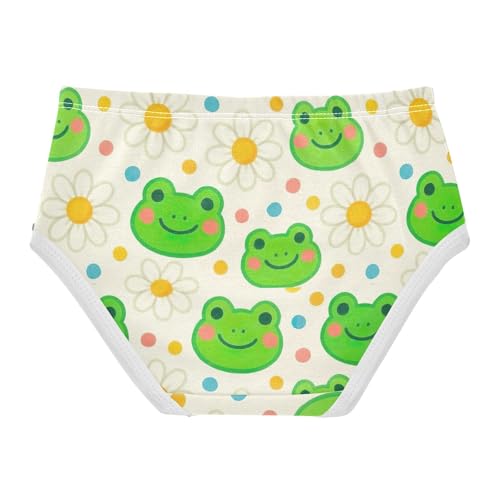 Joisal Designer Toddlers Underwear Floral 2t Cotton Panties Little Girl Cute Green Frog Daisies Beige Underpants Briefs2