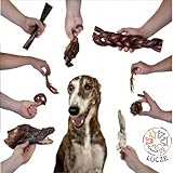 Lucze, Welpen Kauknochen, 4 Stück, Kauartikel für kleine Hunde und Welpen, 2X Ochsenziemer & 2X Schweinerippen Mini Mix, 100 % Natürlich, Getreidefrei, Schonend Getrocknet, Premium Hundesnack