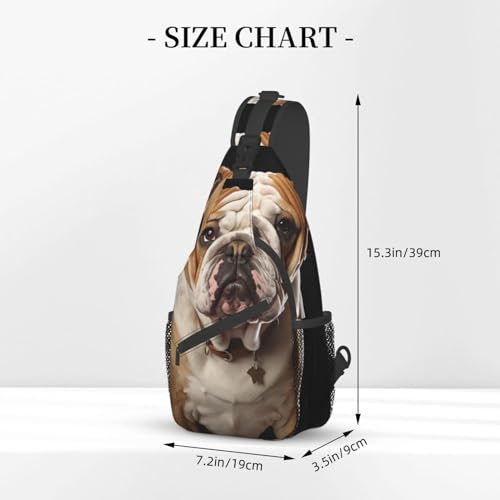 Sling Bag para hombre y mujer English-Bulldog casual miniatura 3