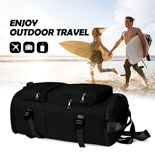 Travel Backpack, Carry On Backpack For Men/Women, Hiking Backpack Waterproof Outdoor Sports Rucksack Sports Gym Bag Backpack With Shoes Compartment & Wet Pocket, Lightweight & Waterproof, Black #TOP6