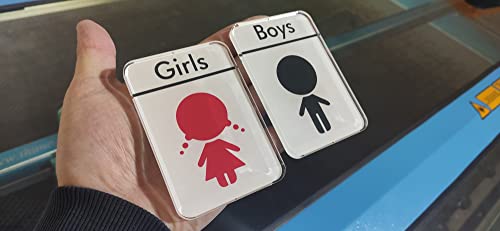 Letreros acrílicos para inodoro para hombres, mujeres, niños, niñas, tamaño 70 x 100 mm Cover
