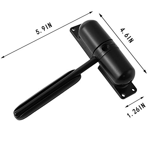 Image of Door Closer Automatic Safety Spring Door Closer � Easy to Install to Convert Hinged Doors to Self-Closing� Black