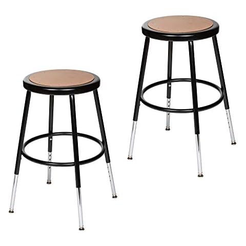 OEF Furnishings (2 Pack Height Adjustable Steel Stools, Black, 19-27" Cover