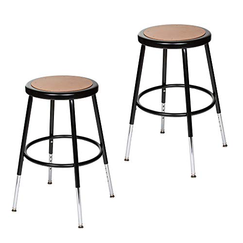 OEF Furnishings OEF6218H-10/2 Adjustable Round Stool, 2-Pack