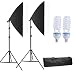 Softbox Kit Eclairage Studio Photo, 800W 5500K Lumière Naturelle Continue,2x50x70cm/20 X28 Soft Box