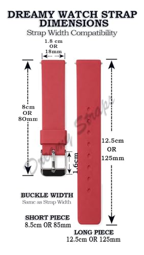 Image of DREAMY DESIGNS 18mm Soft Silicone Waterproof Breathable Watch Strap Metal Buckle Replacement for Men & Women - PACK OF 1 (MAROON)