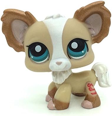 xinxin Littlest Pet Shop LPS #1082 Chihuahua Dog Tan Shimmer Blue Eyes Puppy Toys Gift