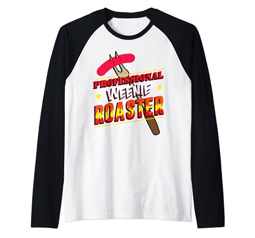 Funny Hotdog Grilling - Grill Master Weenie Roaster Manche Raglan