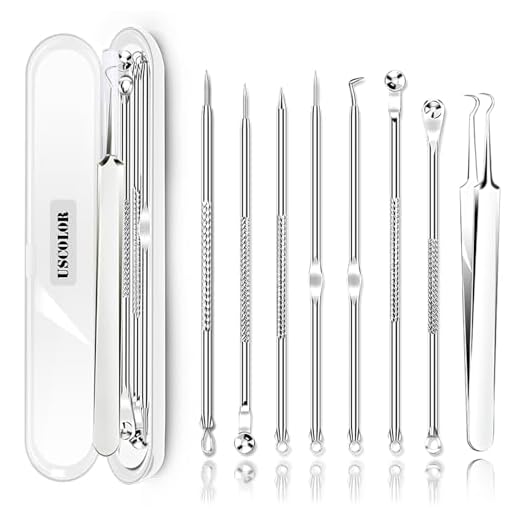 [Upgraded] 8PCS Blackhead Remover, Pimple Tool Kit, Acne Tools, Comedone Extractor, Blemish Whitehead Removal, Professional Curved Tweezers Kits, Premium Stainless Steel