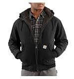 Carhartt Men's Brushed Fleece Sweatshirt Sherpa Lined, Black, X-Large