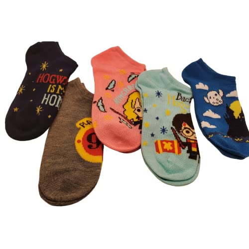Harry Potter Pacote com 5 meias invisíveis para meninos ou meninas - 3 opções de padrões Charaters e