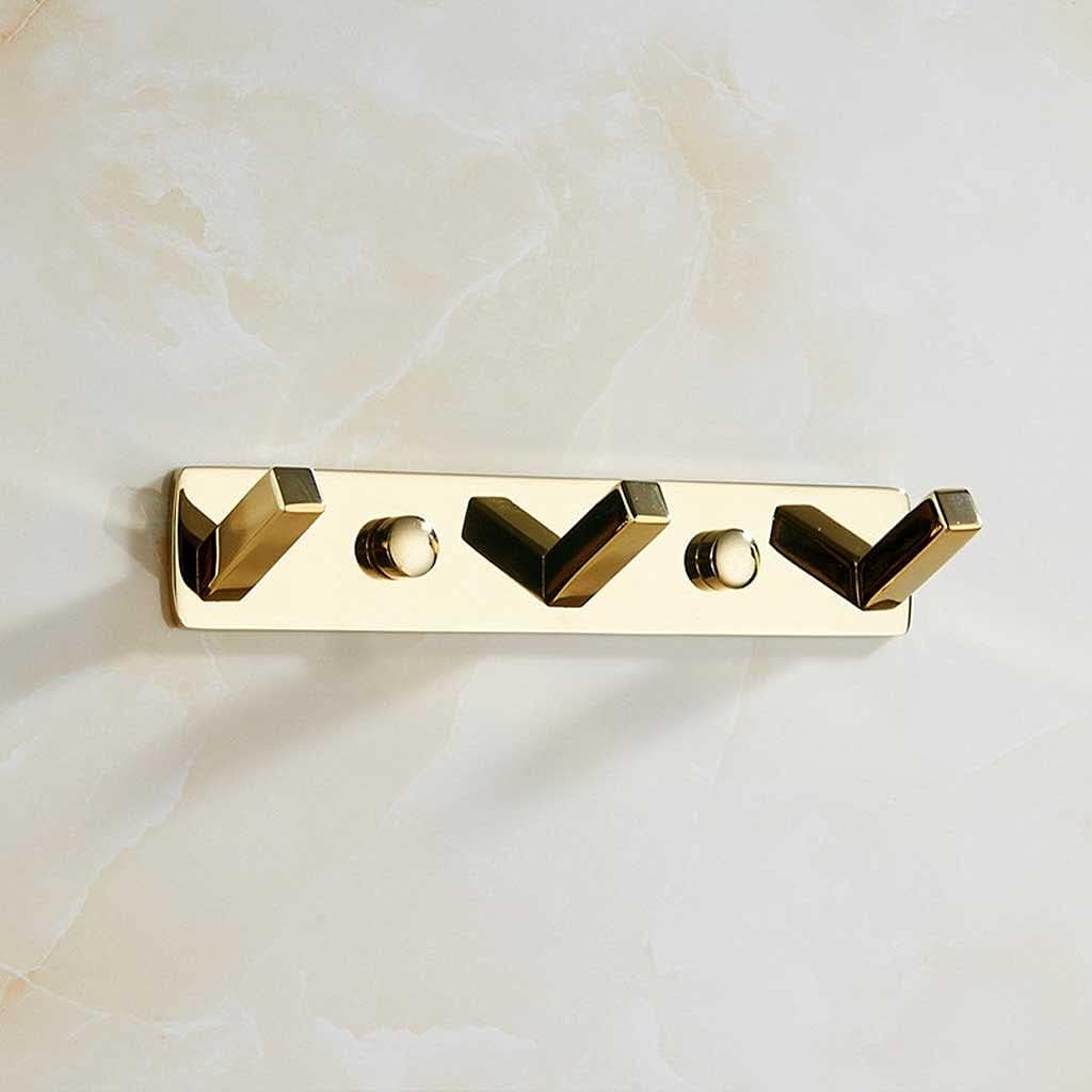 Robe Hook, Coat Hook, Row of Gold Towel Hangers, Wall-Mounted Bathroom Robe Hook, Bathroom Hardware Set, Kitchen Hanger(17cm)