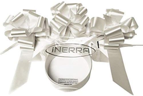 INERRA Wedding Car Decoration Kit - 3 x Large Pre-Assembled 7โ Bows with 14-Loops and 7 Metres of Ribbon โ With Colour Match (White)