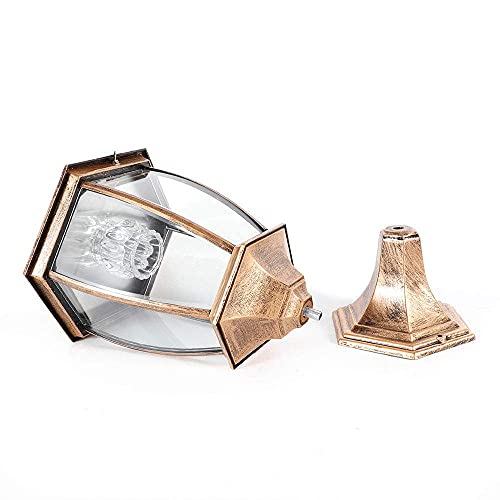 Lyniceshop 2 Pack Large Aluminum Solar Lamps,Solar Pillar Lights Outdoor Bronze Waterproof Led Landscape Light Copper Fence Post Solar Lantern For Brick Fence Deck Or Patio (Bronze) #TOP4