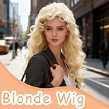 Blonde Curly Wig, Womens Wigs Wig Blondes, Long Blonde Wigs for Women Applicable to Costume Cosplay Stage Show Fancy Dress Party Daily Use Also Suitable Festival Costume Party Use - Image 4