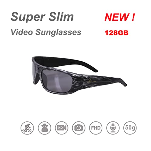 Oho 128G Camera Glasses,24M Resolution H.265 1080P Smart Glasses With Uv400 Sunglasses Lens For Outdoor Sport #TOP1