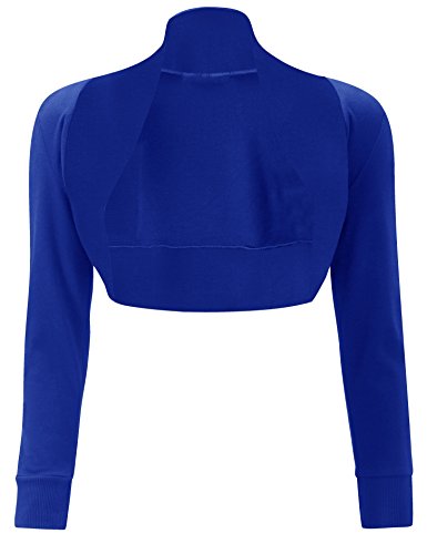 Bolero de mujer azul real con manga larga chaqueta corta torera talla 40