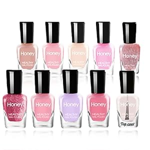 Non Toxic Nail Polish Set, Easy Peel Off and Fast Dry Nail Polish Set for Pack, Eco Friendly and Organic Water Based Nail Polish for Women, Girls, Teens(10 Bottles)