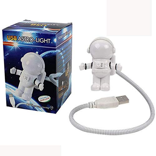 2 PCS USB LED Reading Light, Creative Astronaut Astronaut LED Flexible USB Light for Laptop Computer Notebook Mini Night Light Keyboard Light USB Charging Port Design Flexible Flexible Hose