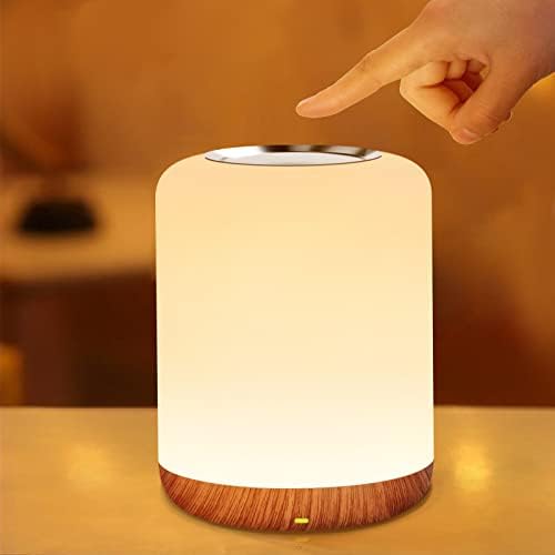 SOLIDEE Nachttischlampe Touch Dimmbar,LED Nachtlicht Baby mit 256 RGB Warmweißes Tischlampe,Nachtlicht Batterie USB-Aufladung,1-Stunden-Timer fur Schlafzimmer Wohnzimmer Kinder Erw