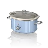Swan SF17021BLN 3.5 Litre Retro Slow Cooker with Removable Ceramic Pot, 3 Heat S...