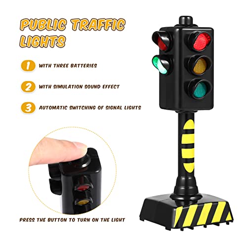 Stobok Led Traffic Stop Light 2Pcs Mini Traffic Light Lamp Traffic Light Toys Simulation Traffic Light Model Toys For Kids Early Safety Education Pretend Play Playset Kids Traffic Light Toy #TOP3