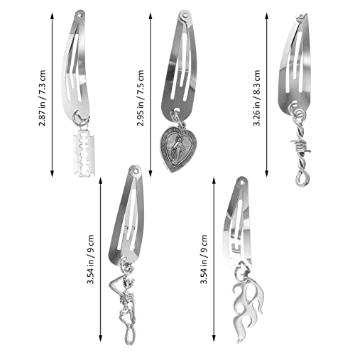 KALLORY Gothic Metal Heart and Cross Hairpin Set #TOP4