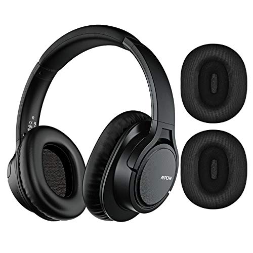 Mpow H7 Plus Bluetooth Headphone Over Ear, Wireless Headphones with Replaceable Earmuffs, CVC6.0