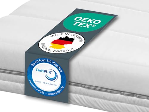PURAMED Kaltschaummatratze - 120x200 cm - Höhe 14 cm - Härtegrad H2 & H3 - ergonomische 7-Zonen Matratze waschbarer Mikrofaser-Bezug - Oeko-TEX® & CertiPUR Zertifiziert