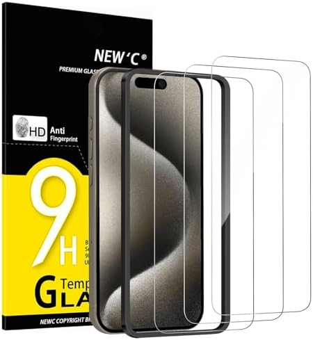 NEW'C 3 Pack Designed for iPhone 15 Pro Max Screen Protector (6.7...