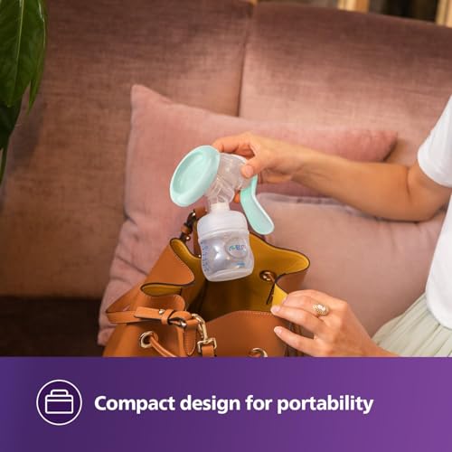 Image of Philips Avent Essential Manual Breast pump | Easy Silicone massage cushion & Ergonomic handle, Soft & Gentle, BPA Free + 125ml Natural Bottle With Airvent Combo (SCF417 /11 + SCY670 /01) BY Fratelli