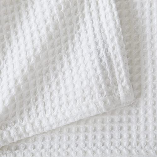 100% Cotton Waffle Weave Bed Blanket | Soft, Breathable, And Lightweight Blanket For All-Season | Perfect For Layering | Brielle Collection (Full/Queen, White) #TOP6
